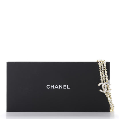 Chanel Pearl CC Multi Strand Long Necklace Light Gold 5 of 5