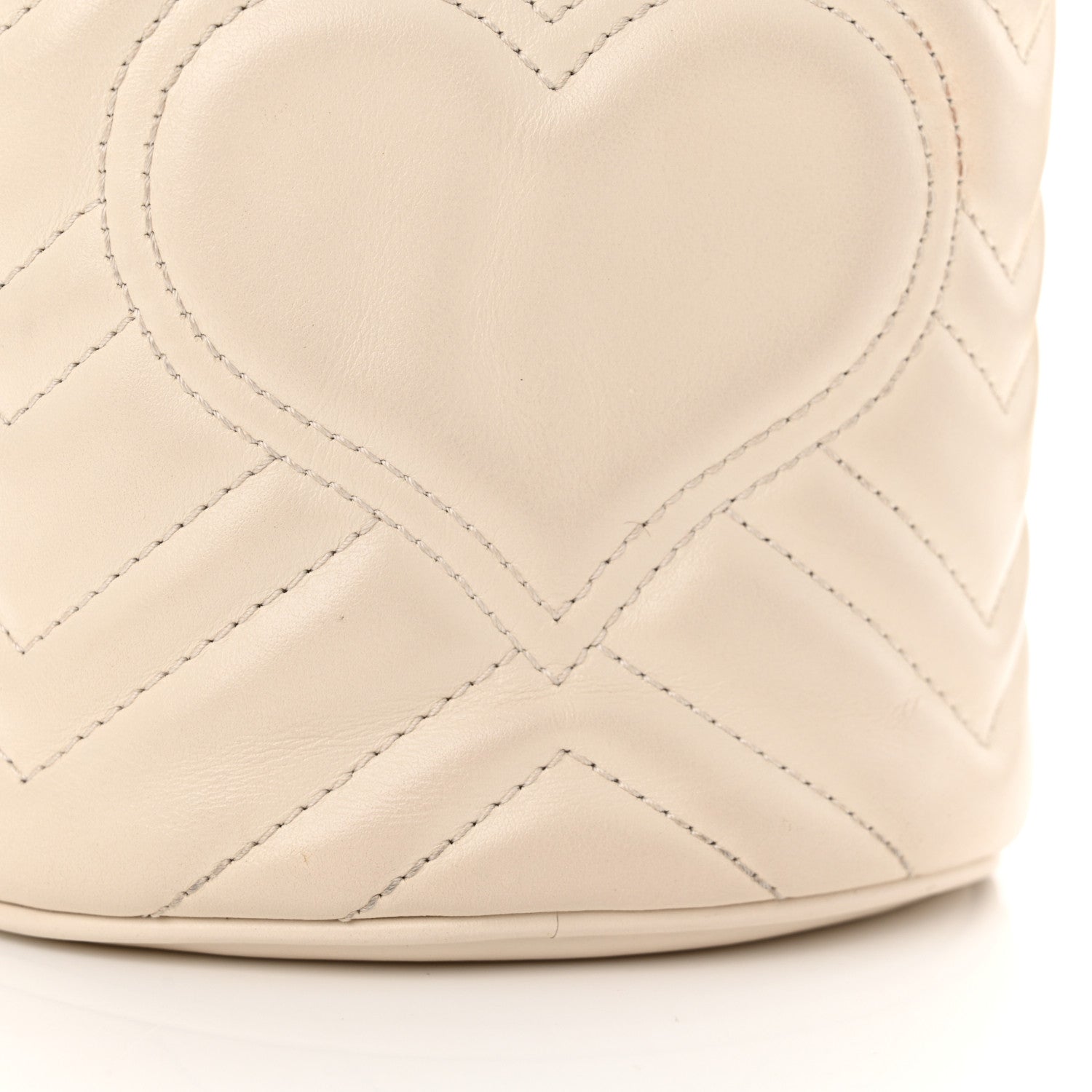 Gucci Calfskin Matelasse Mini GG Marmont 2.0 Bucket Bag White 11 of 15
