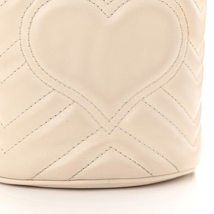 Gucci Calfskin Matelasse Mini GG Marmont 2.0 Bucket Bag White 11 of 15