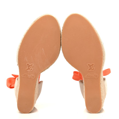 Louis Vuitton Canvas Monogram Starboard Wedge Espadrilles 40 Blue 5 of 8