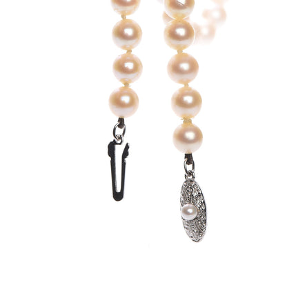 Mikimoto Vintage Sterling Silver 6.5mm Akoya Pearl Strand Necklace 22 5 of 6
