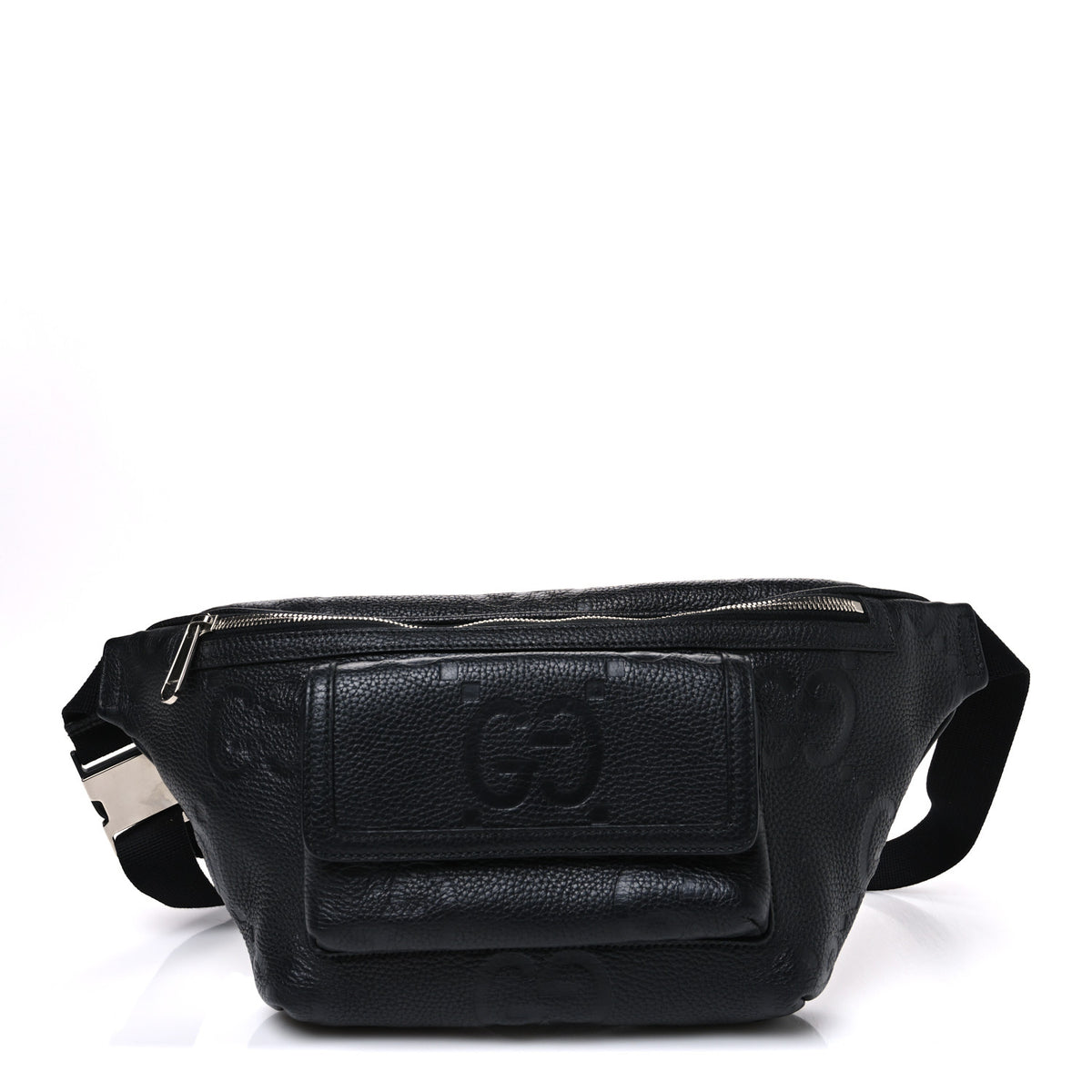 Gucci Calfskin GG Tennis Embossed Pocket Belt Bag Black 1 of 11