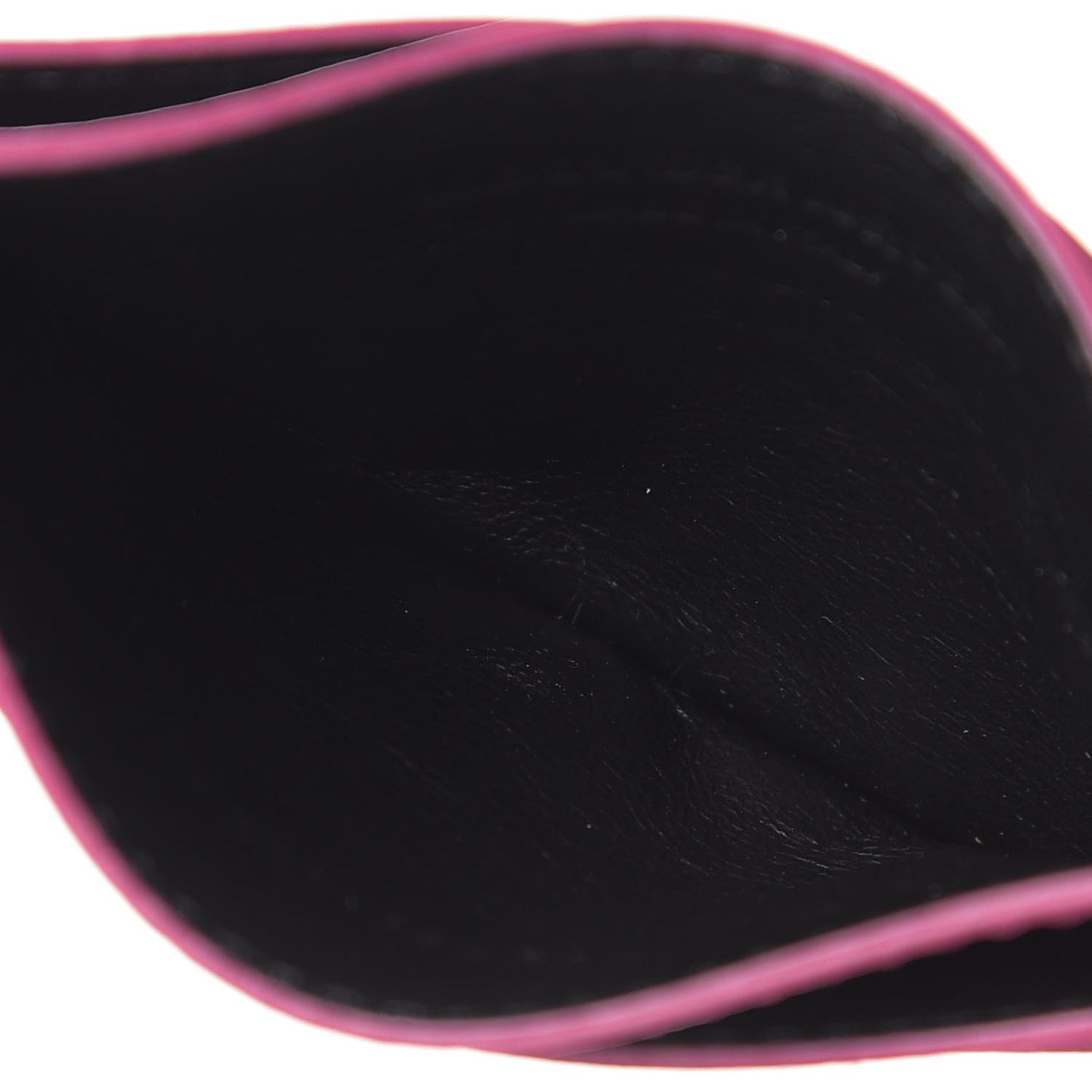 Calfskin Skull Card Holder Pink