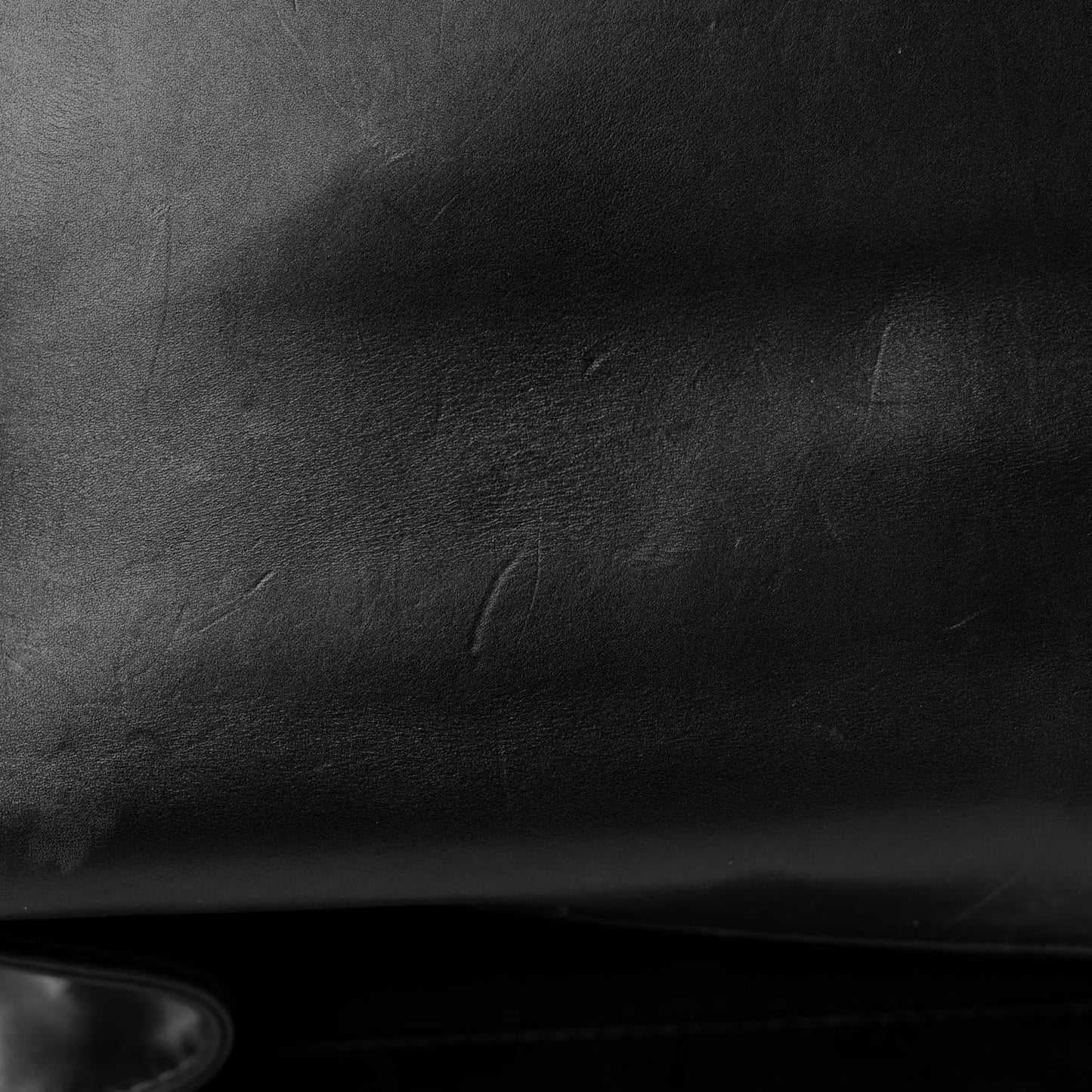Glazed Calfskin Large Boy Flap Black