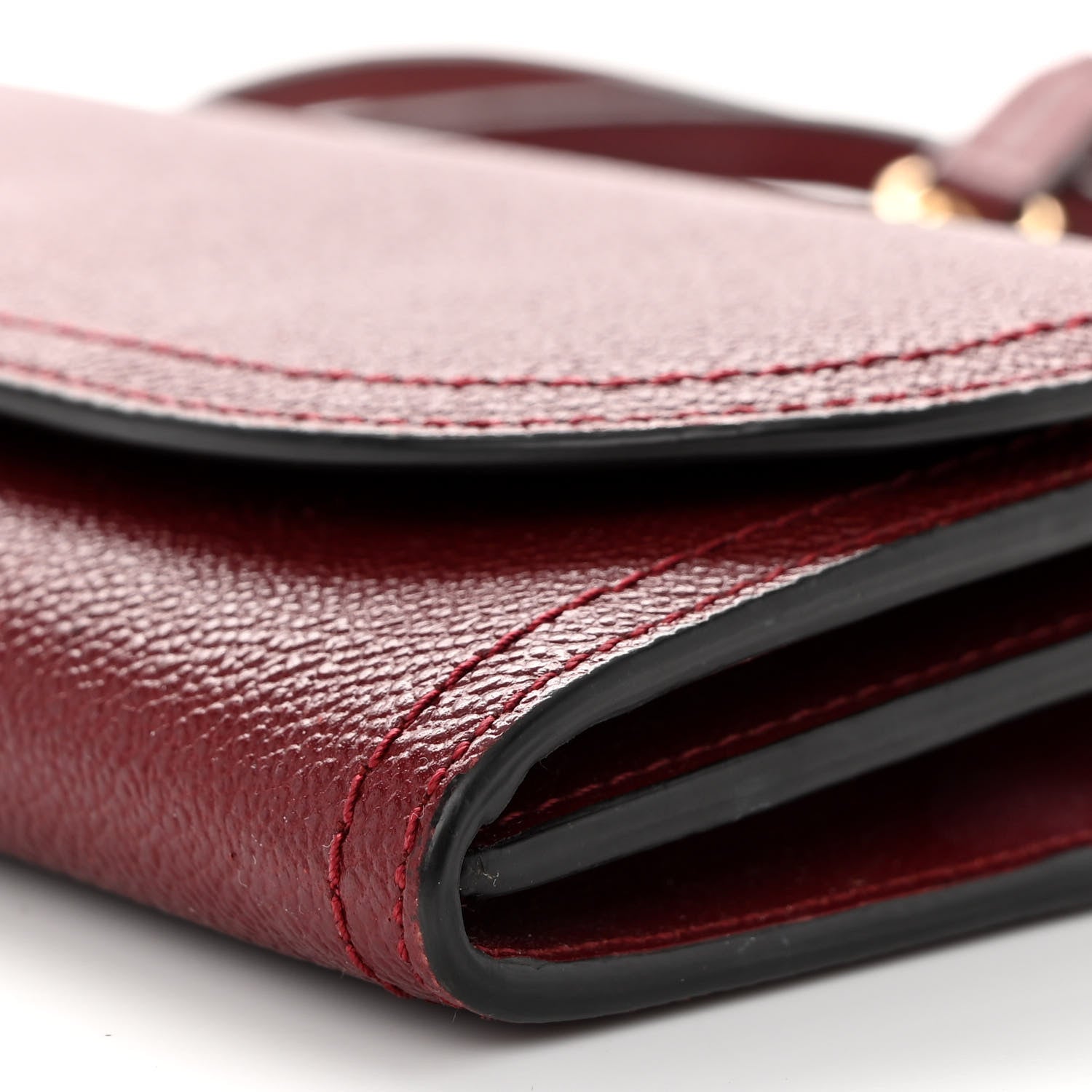 Burberry Grainy Calfskin Henley Wallet On Chain Burgundy 10 of 12