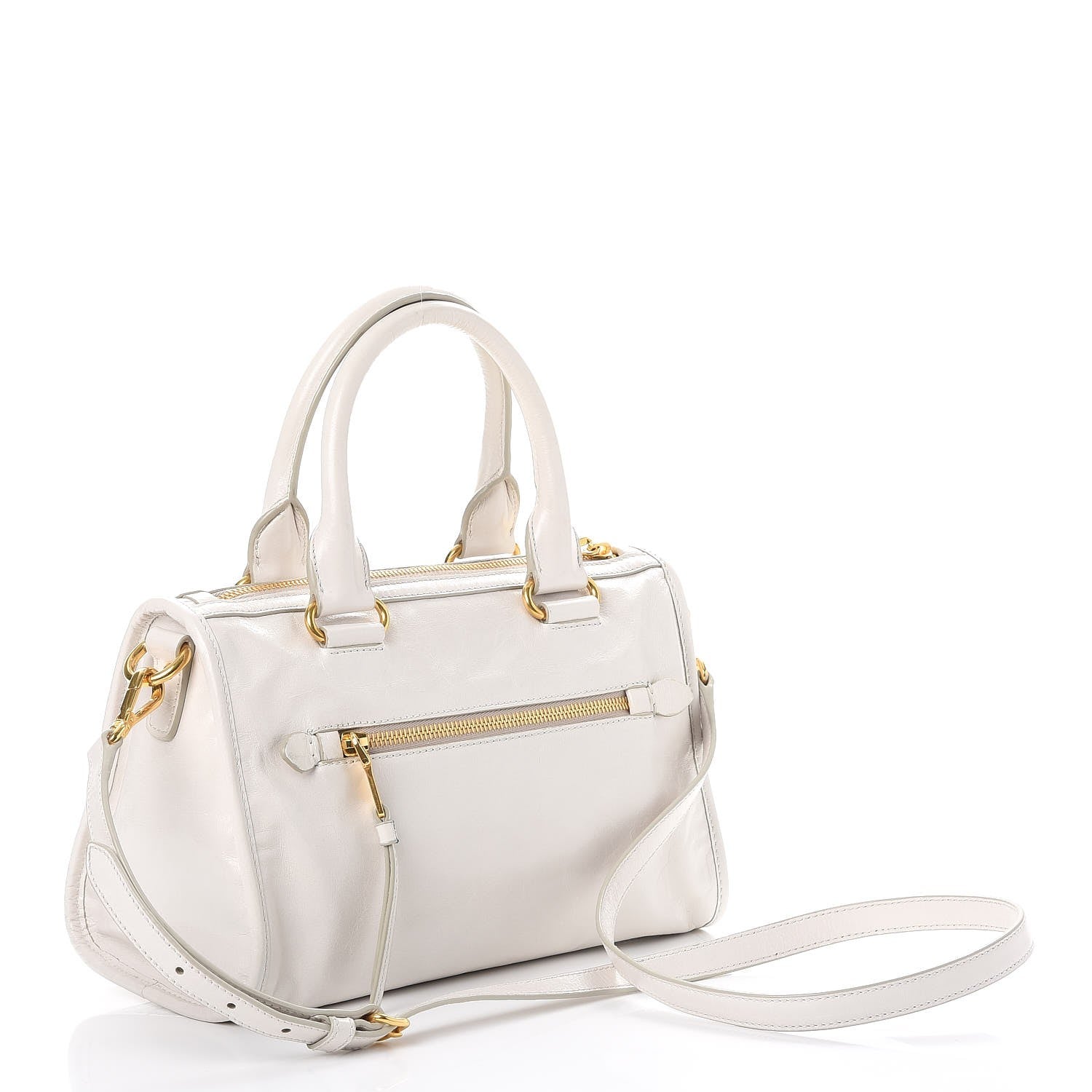 Miu Miu Vitello Shine Zip Tote Talco 4 of 14