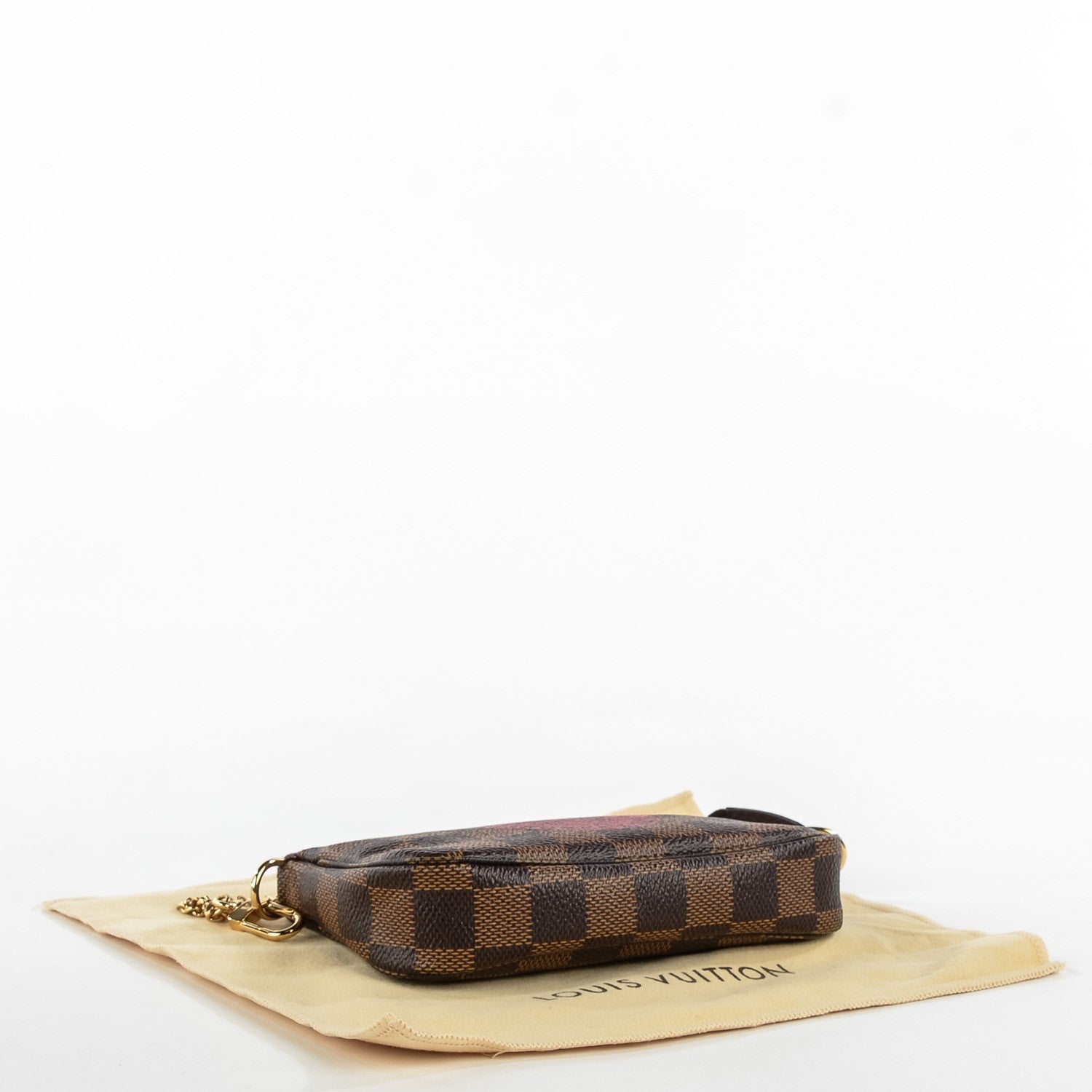 Louis Vuitton Damier Ebene Complice Trunks and Bags Mini Pochette Accessories Red 4 of 7