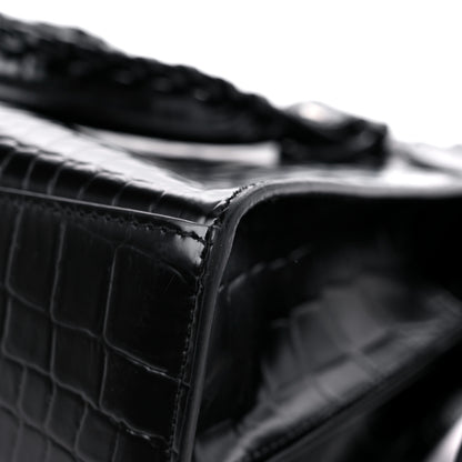 Balenciaga Semi Shiny Calfskin Crocodile Embossed Neo Classic Black Hardware S City Black 10 of 13