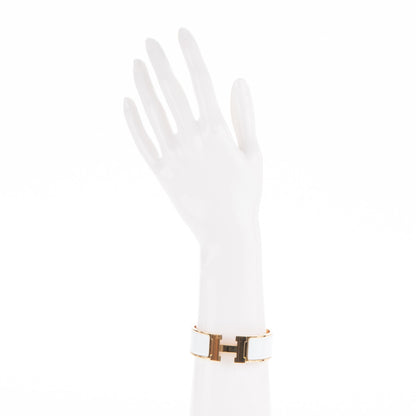 Hermes Enamel Wide Clic Clac H Bracelet PM White 2 of 6