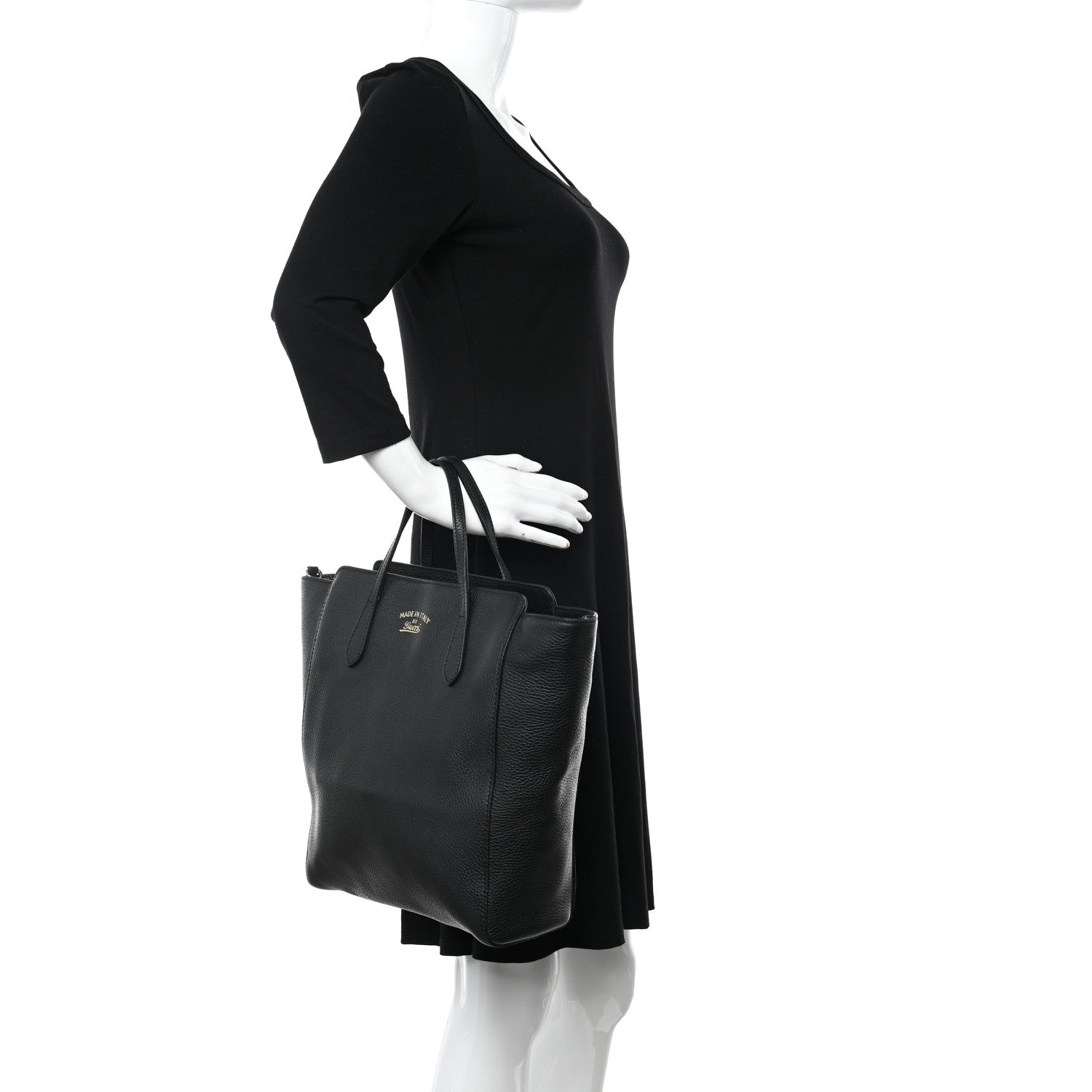 Gucci Dollar Calfskin Medium Swing Top Handle Bag Black 2 of 13