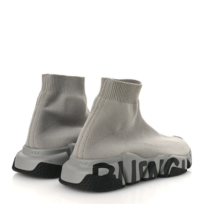 Balenciaga Neoprene Knit Womens Speed Graffiti Sneakers 38 Grey Black 5 of 12