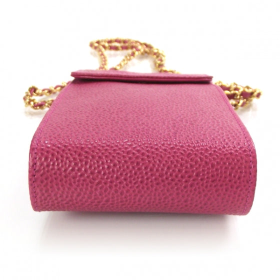 Chanel Caviar Cell Phone Crossbody Bag Pink 5 of 9
