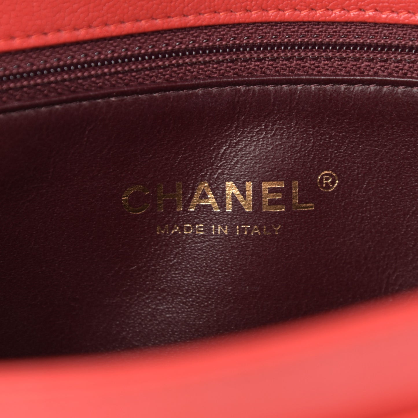 Shiny Goatskin Diagonal Quilted Small Flap Red