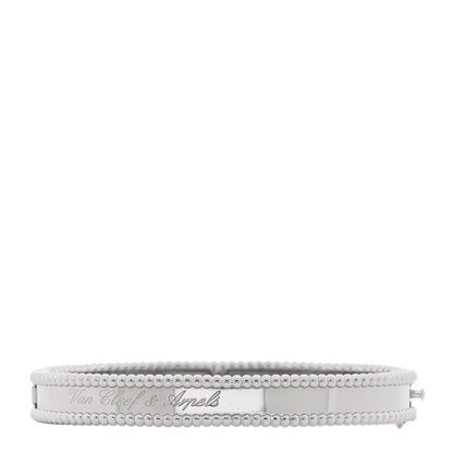 Van Cleef & Arpels 18K White Gold Perlee Signature Bangle Bracelet M 2 of 4