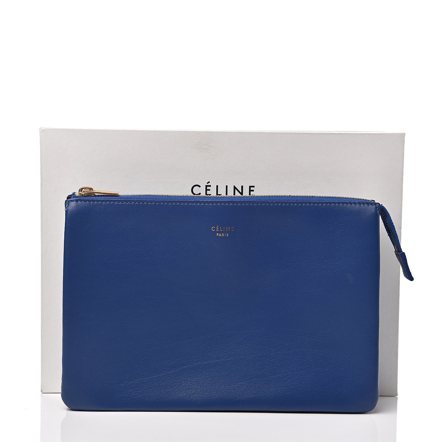 Lambskin Solo Trio Cosmetic Pouch Indigo