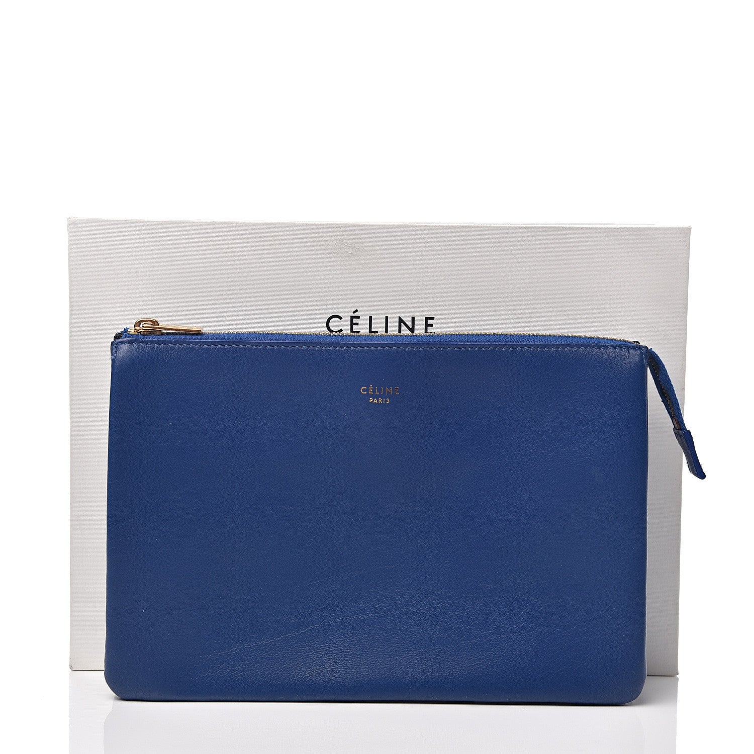 Celine Lambskin Solo Trio Cosmetic Pouch Indigo 7 of 7