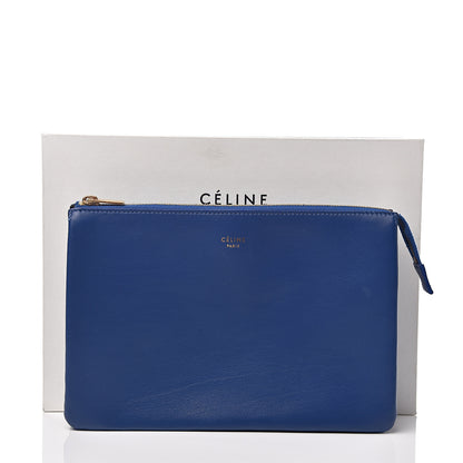 Celine Lambskin Solo Trio Cosmetic Pouch Indigo 7 of 7