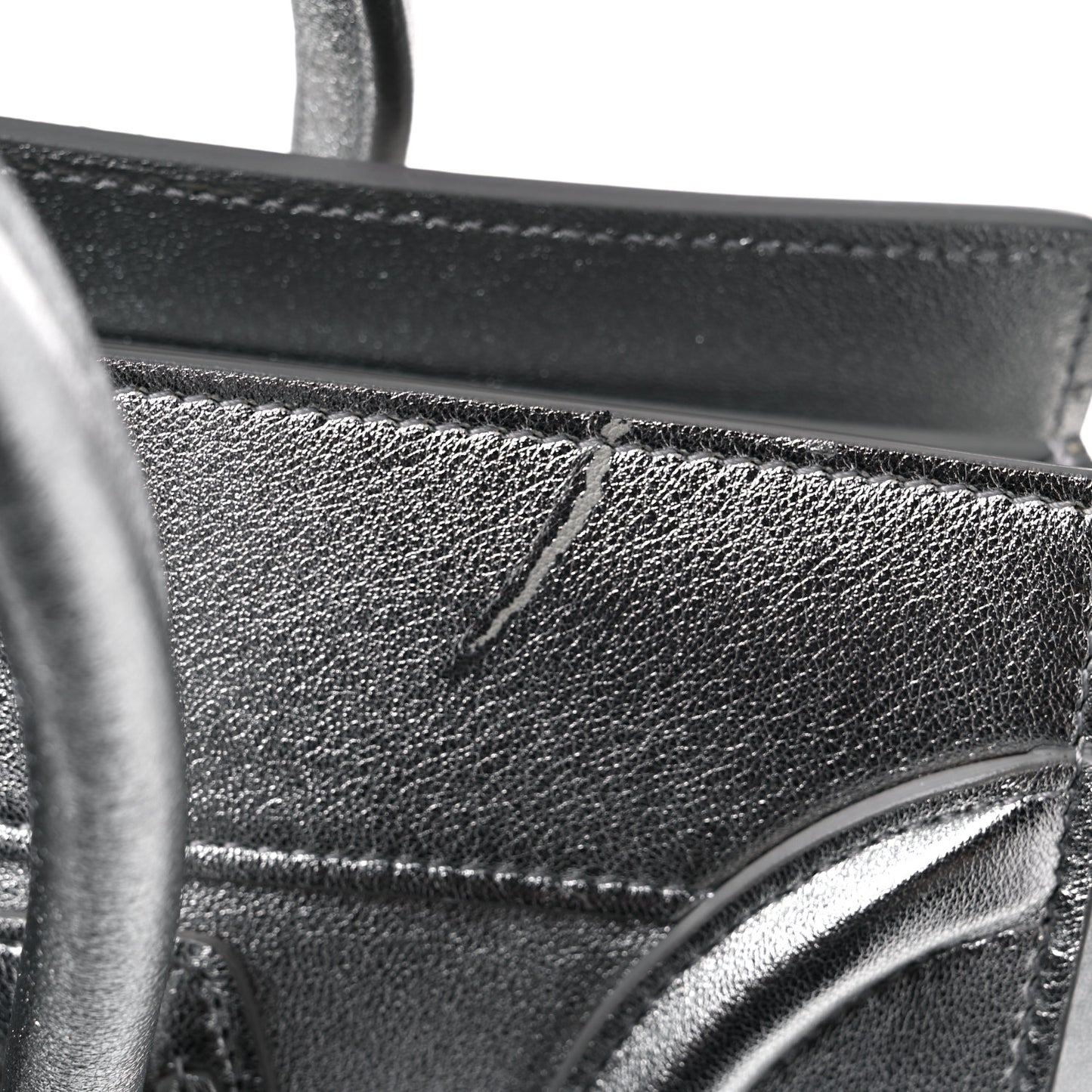 Laminated Lambskin Micro Luggage Silver