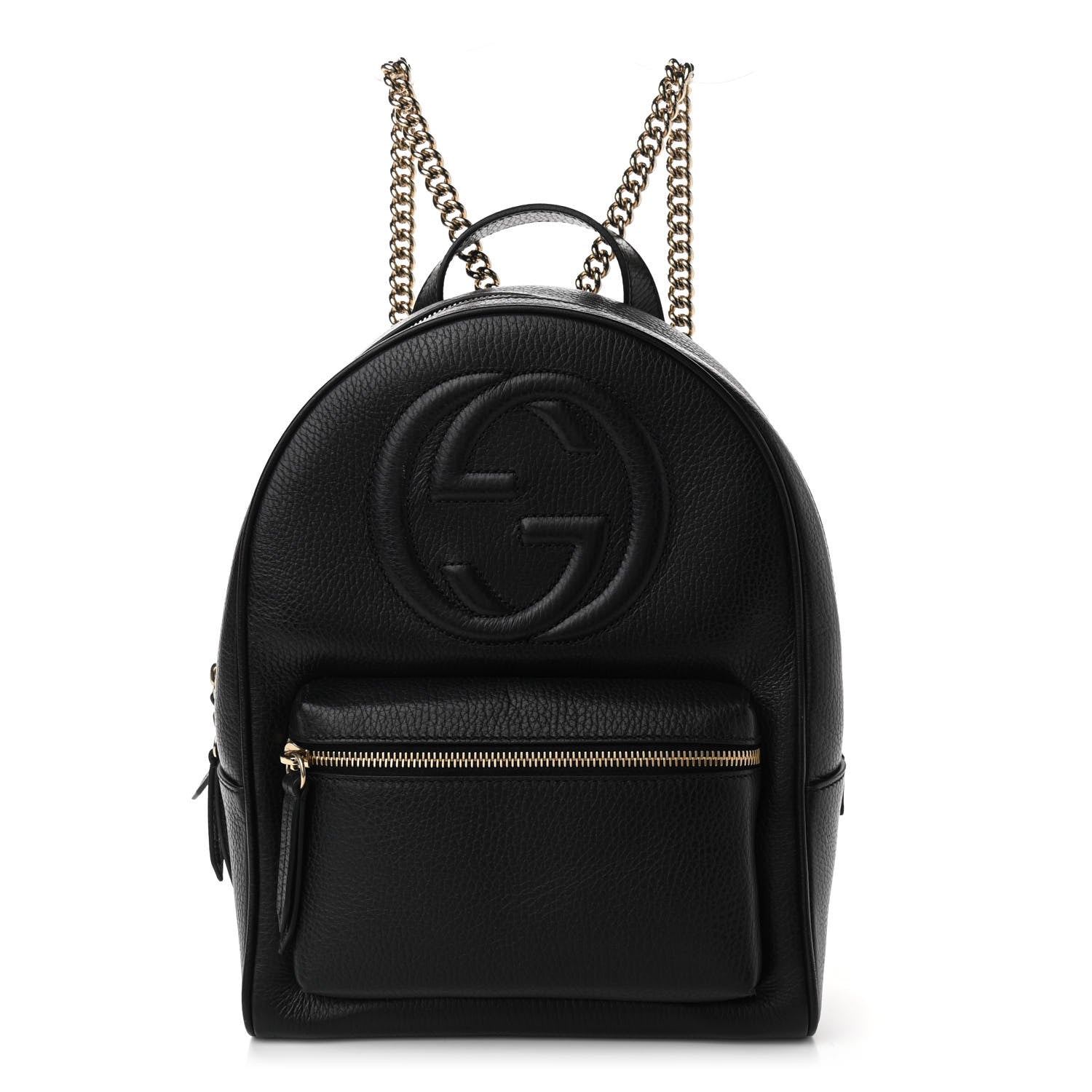 Gucci Pebbled Calfskin Soho Chain Backpack Black 1 of 10