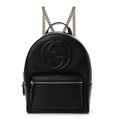 Gucci Pebbled Calfskin Soho Chain Backpack Black 1 of 10