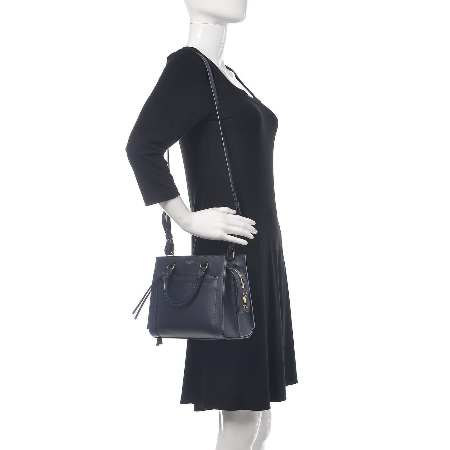 Smooth Calfskin Small East Side Tote Midnight Blue