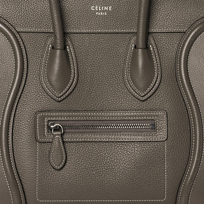 Celine Drummed Calfskin Micro Luggage Souris 7 of 10
