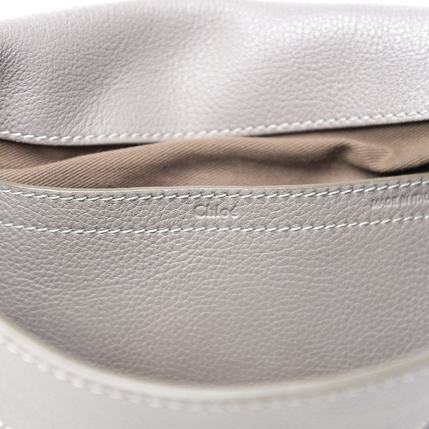 Chloe Calfskin Medium Marcie Round Crossbody Bag Cashmere Grey 5 of 15