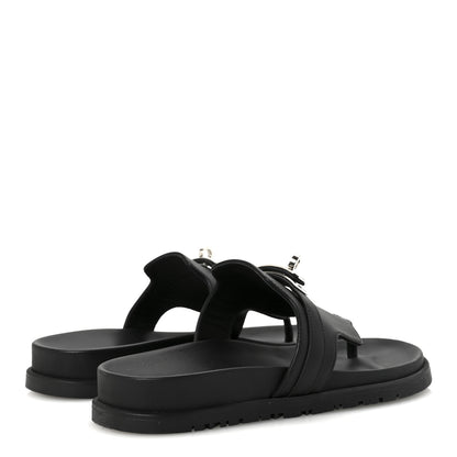 Hermes Calfskin Womens Empire Sandals 37.5 Black 5 of 8