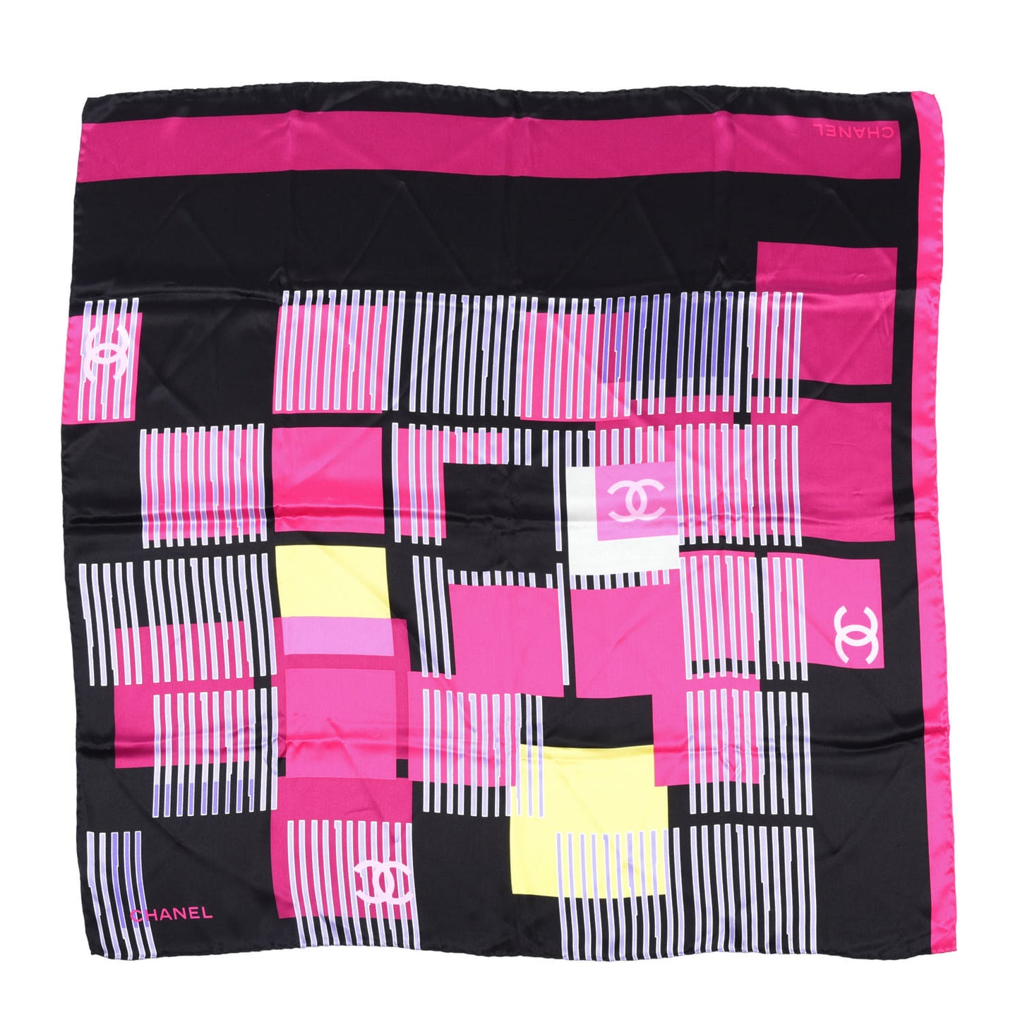 Silk CC Square Scarf Pink Multicolor