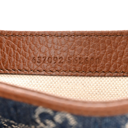 Gucci New Denim GG Monogram Calfskin Mini Jackie 1961 Hobo Blue Tea Cuir 7 of 11