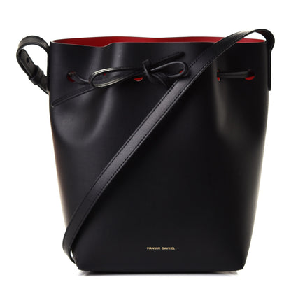 Mansur Gavriel Vegetable Tanned Calfskin Bucket Bag Black Flamma 1 of 5