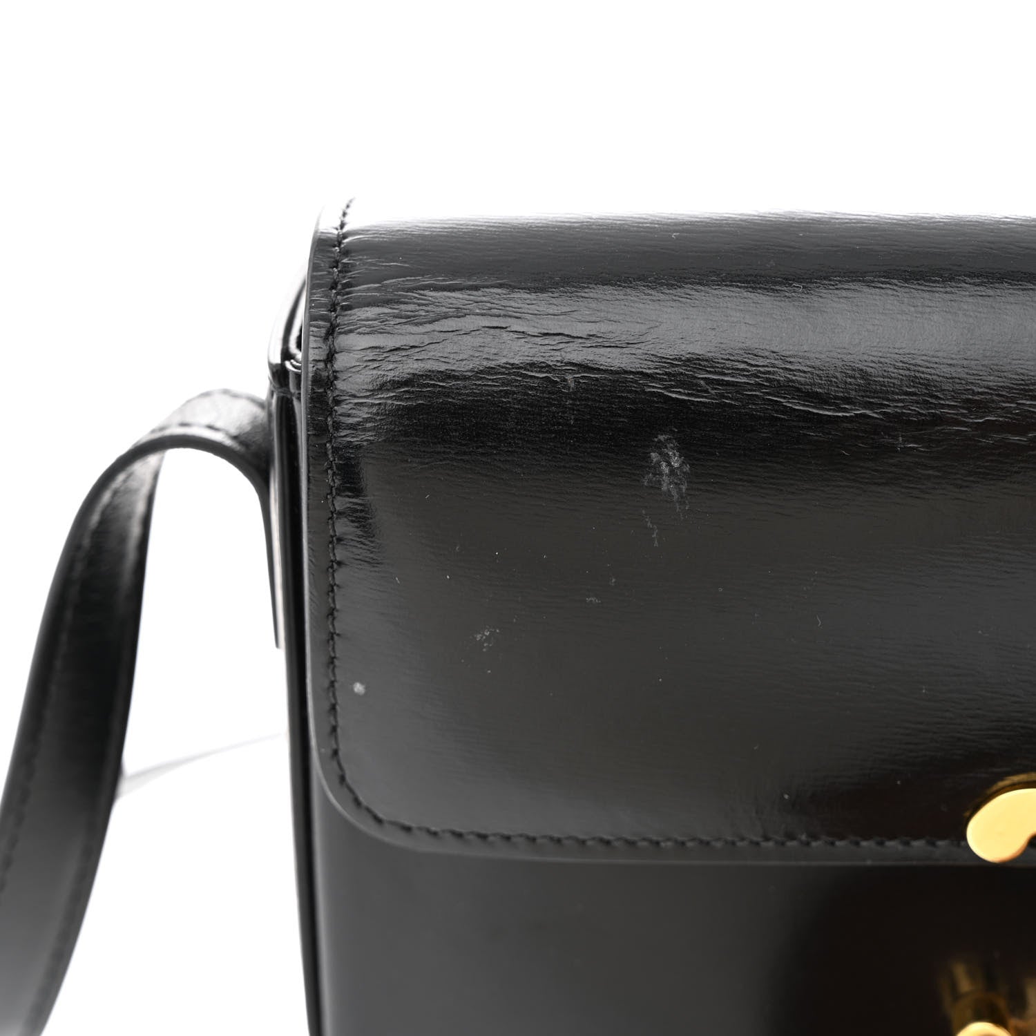 Celine Shiny Calfskin Triomphe Shoulder Bag Black 14 of 16