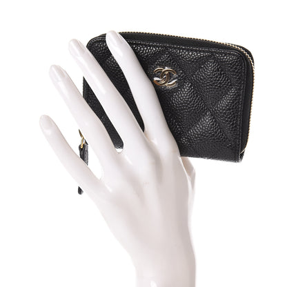 Chanel Caviar Quilted Zip Coin Purse Black 2 of 8