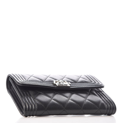 Chanel Calfskin Quilted Small Boy Flap Wallet Black 4 of 9