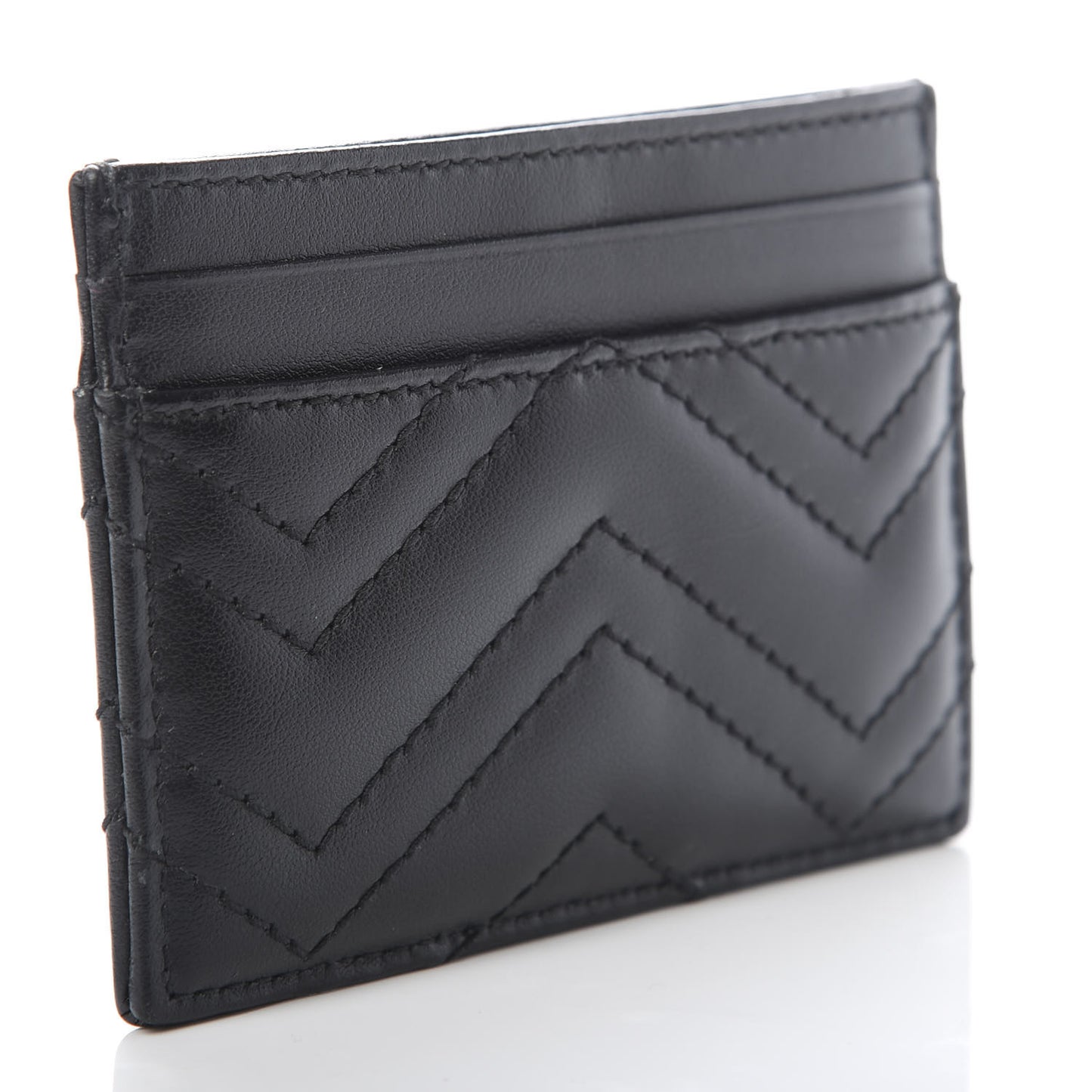 Calfskin Matelasse GG Marmont Card Holder Black