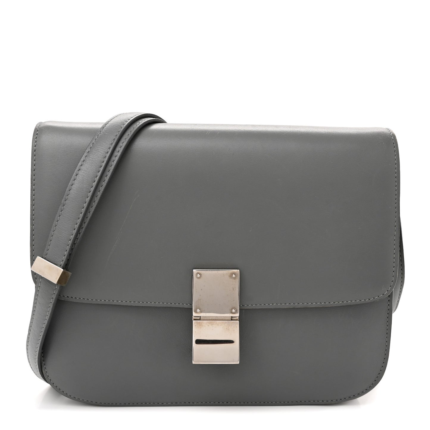 Smooth Calfskin Medium Classic Box Flap Bag Storm