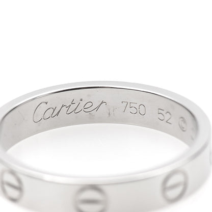 Cartier 18K White Gold 3.5mm LOVE Wedding Band Ring 52 6 4 of 5