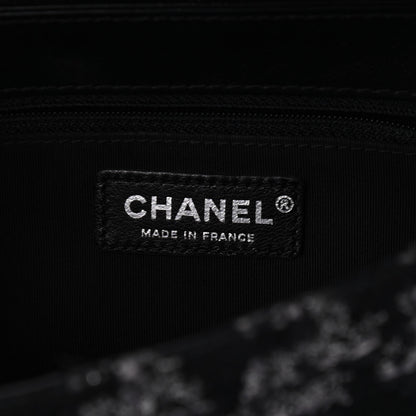 Chanel Shearling Tweed Medium Boy Flap Black Grey 7 of 9