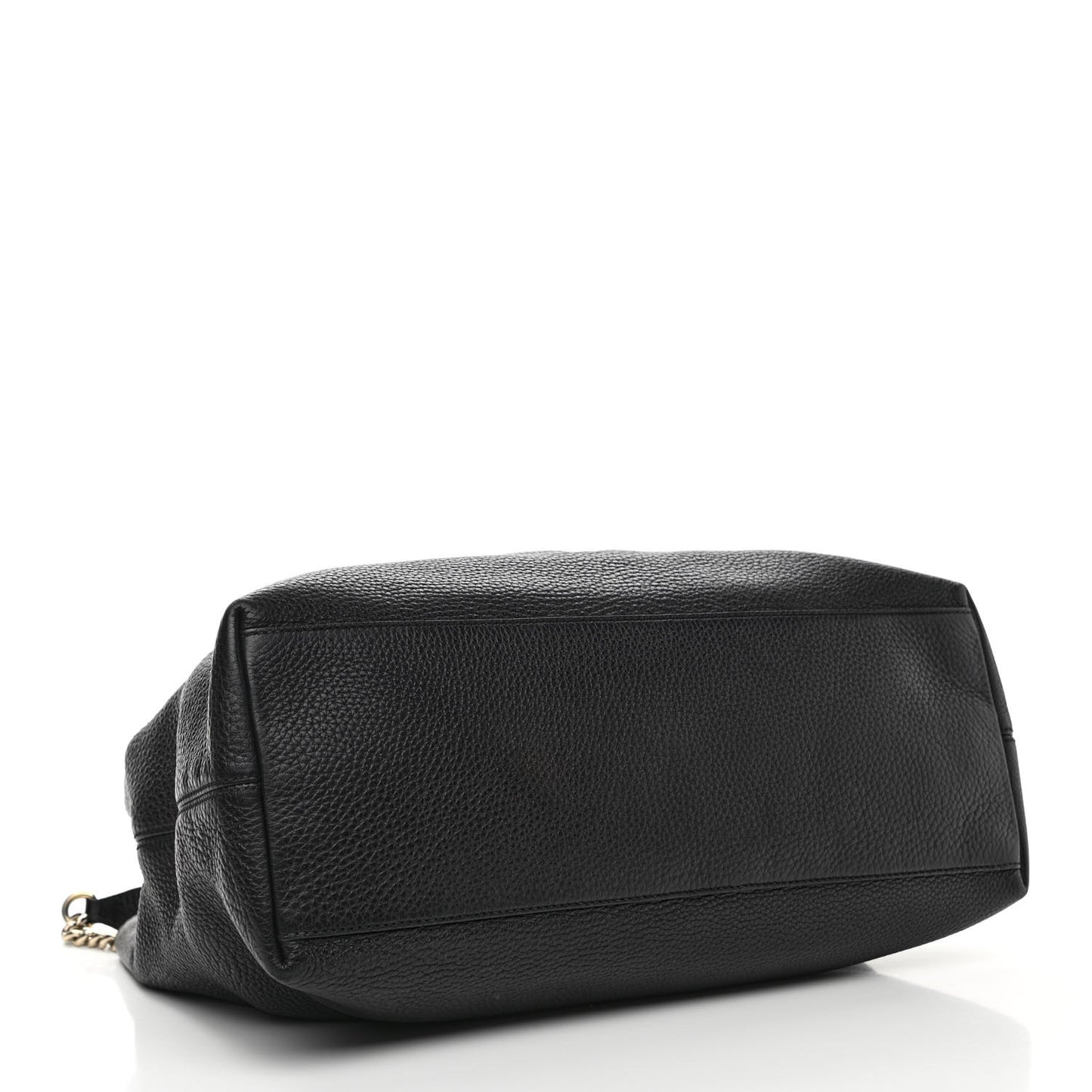 Pebbled Calfskin Medium Soho Chain Shoulder Bag Black