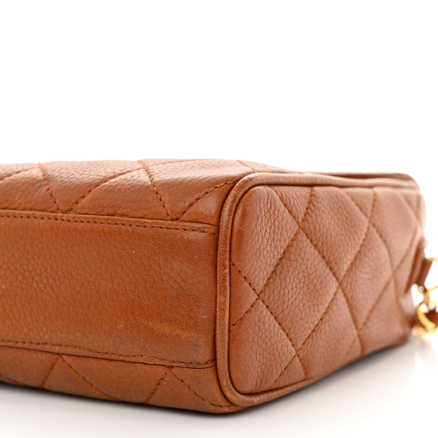 Caviar Quilted CC Camera Case Brown