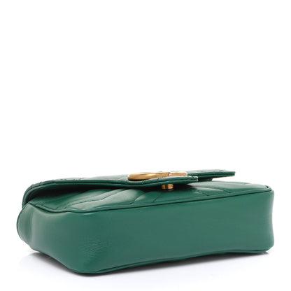 Gucci Calfskin Matelasse Super Mini GG Marmont Shoulder Bag Emerald Green 4 of 10
