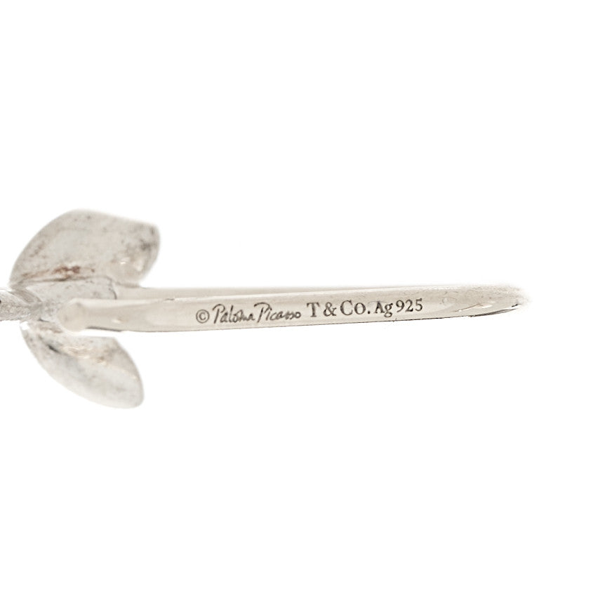 Tiffany Sterling Silver Freshwater Cultured Pearl Paloma Picasso Olive Leaf Drop Earrings 4 of 4