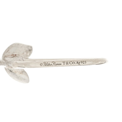 Tiffany Sterling Silver Freshwater Cultured Pearl Paloma Picasso Olive Leaf Drop Earrings 4 of 4