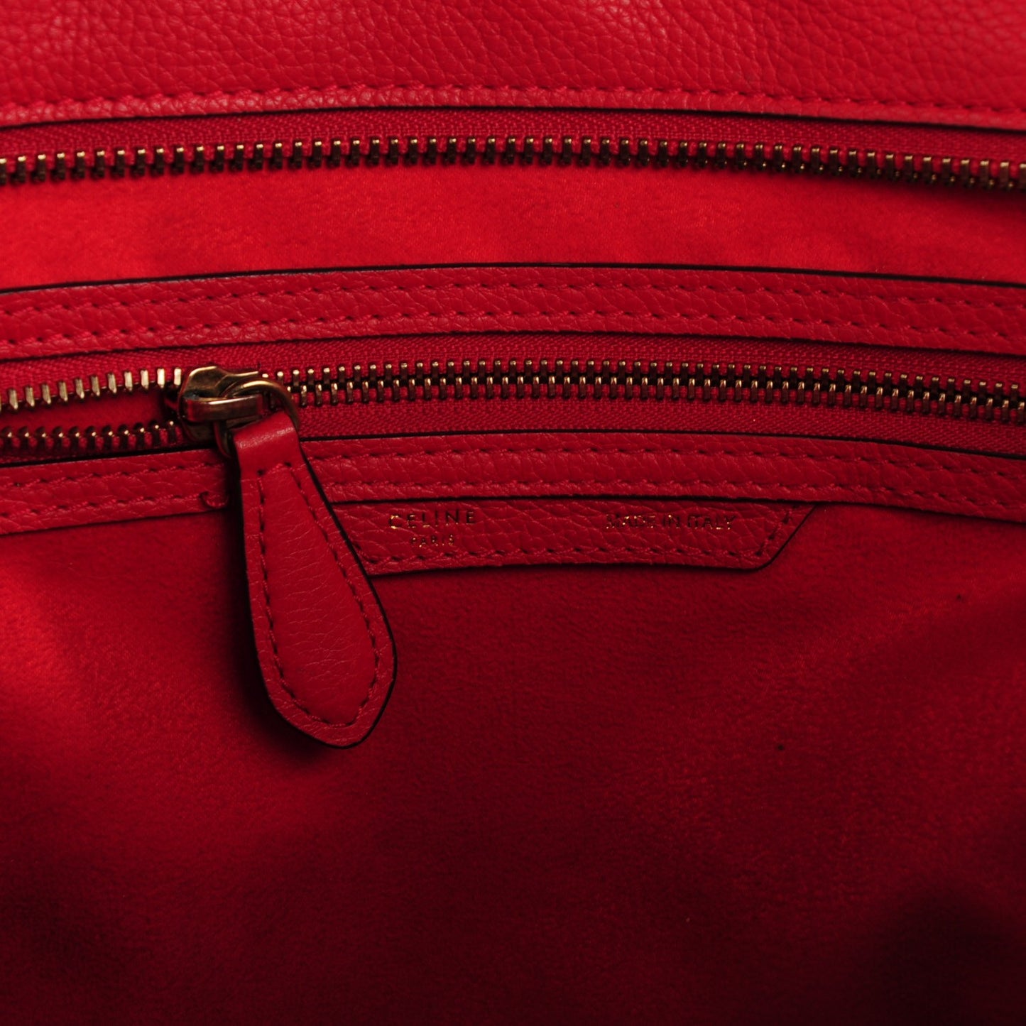 Drummed Calfskin Mini Luggage Coquelicot