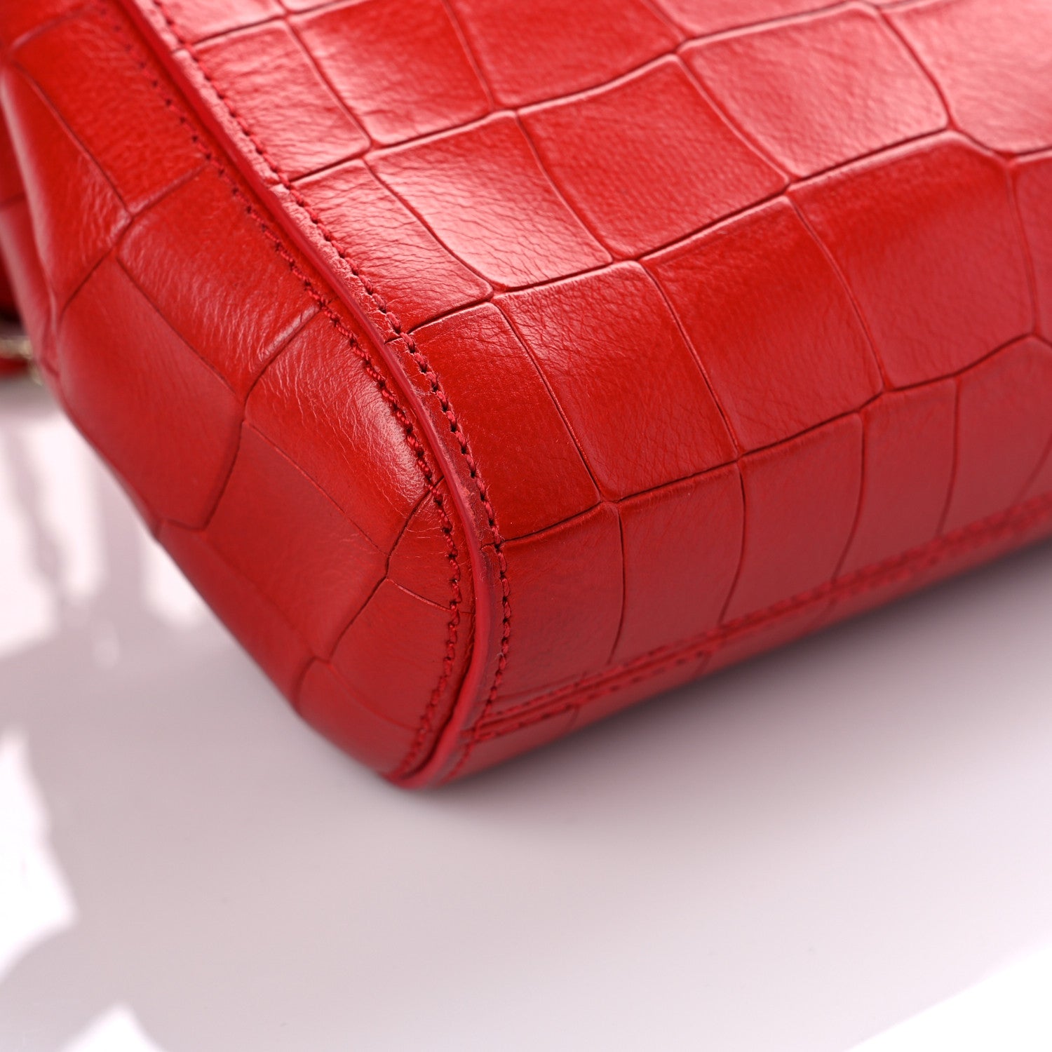 Mulberry Nappa Crocodile Embossed Small Lily Flap Red 12 of 16