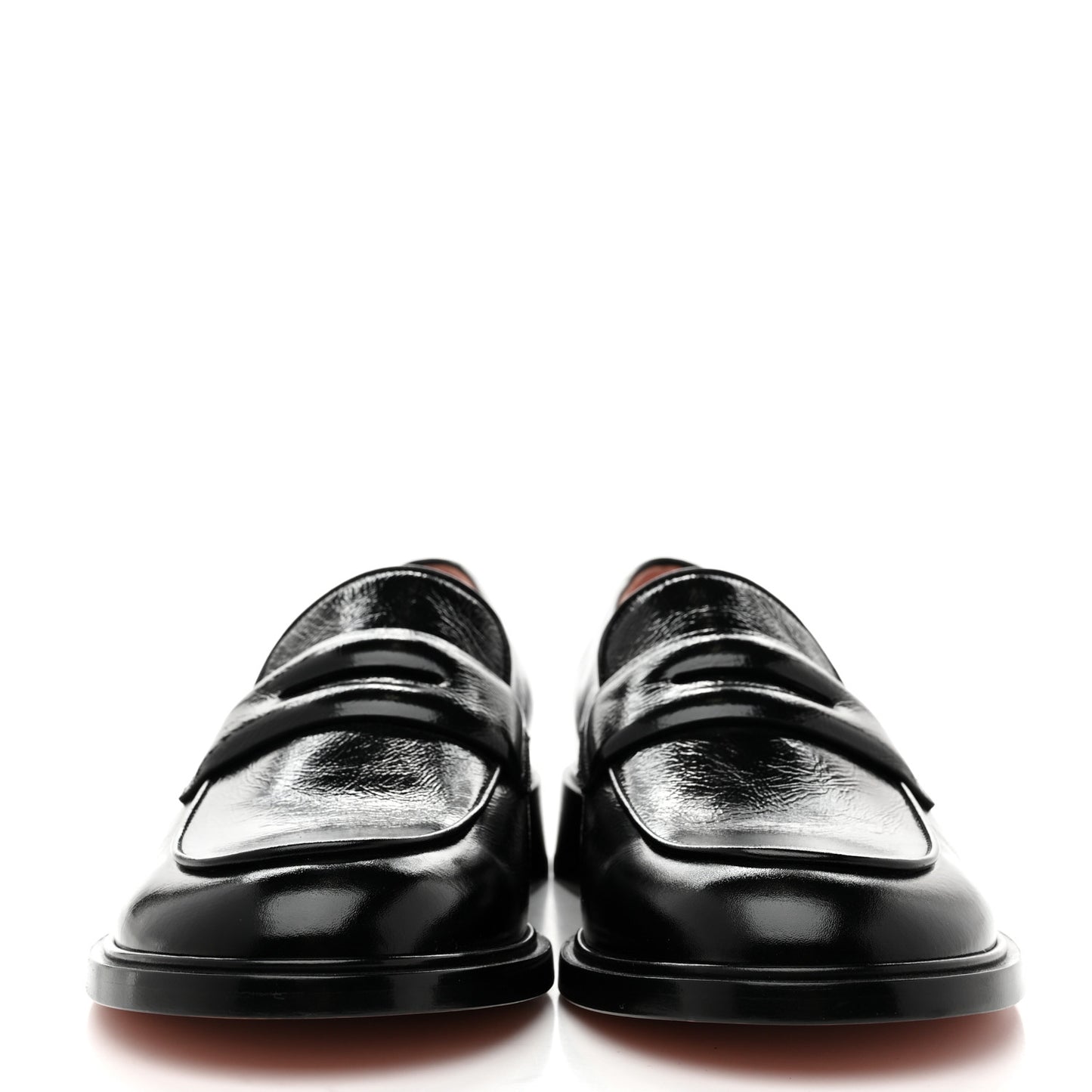 Shiny Crumpled Calfskin CC Loafers 36.5 Black
