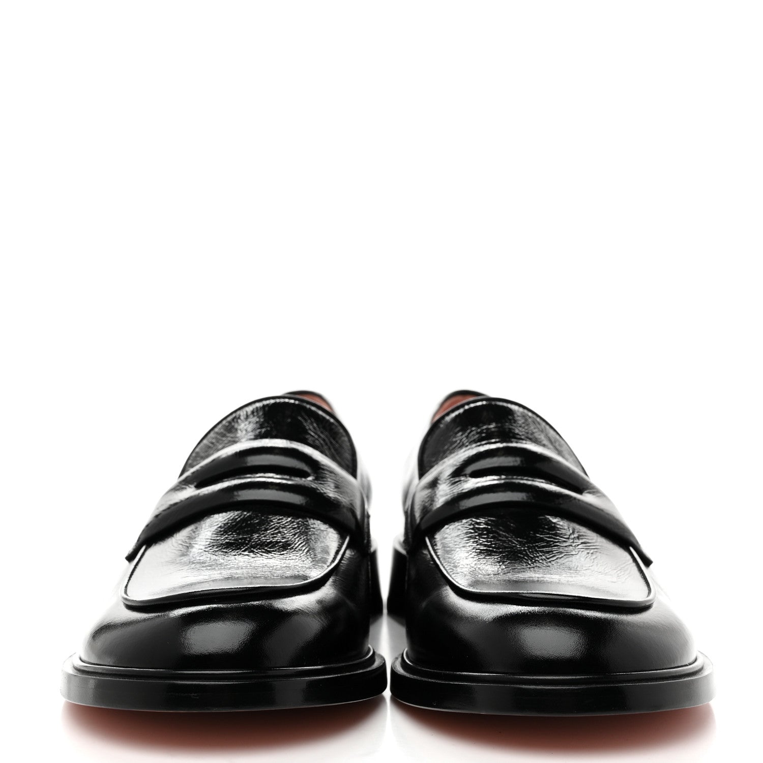 Chanel Shiny Crumpled Calfskin CC Loafers 36.5 Black 3 of 9