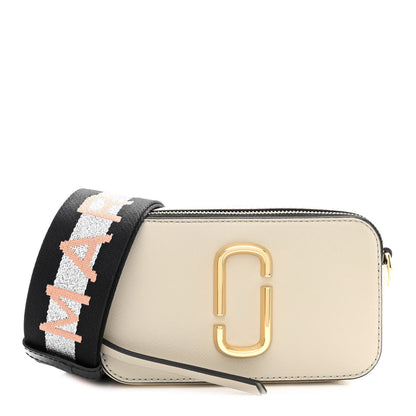 Marc Jacobs Saffiano Small Snapshot Camera Bag New Cloud White Multicolor 1 of 9