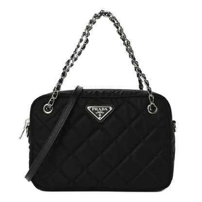 Prada Nylon Tessuto Impuntu Quilted Chain Crossbody Black 1 of 8