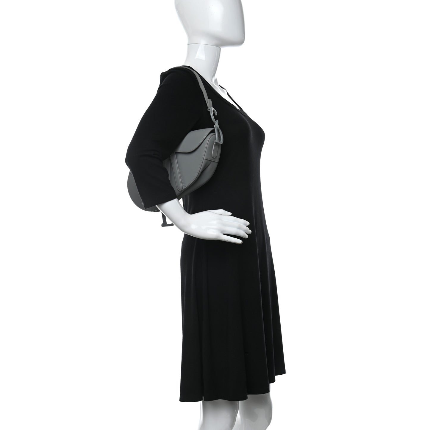 Ultra Matte Calfskin Saddle Bag Grey